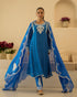 Blue Jasmine – Dori Embroidered A-Line Suit Set